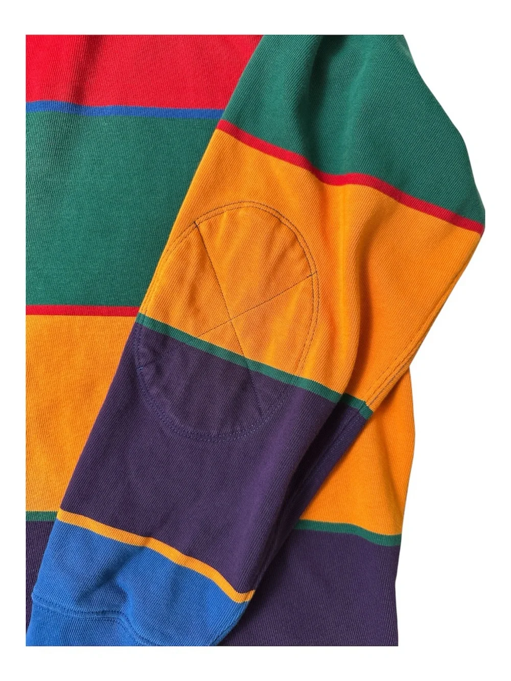 J. Crew Oarsman Rugby Striped Long Sleeve Elbow Patch